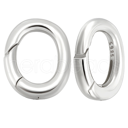 Beebeecraft 2Pcs Sterling Silver Spring Gate Rings STER-BBC0007-77-1