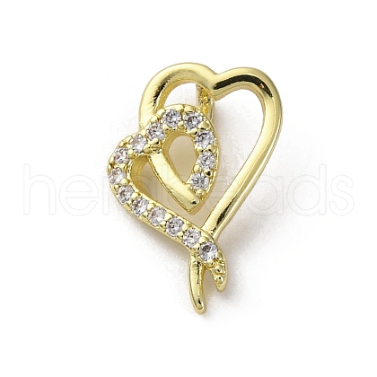 Brass Micro Pave Cubic Zirconia Charms KK-Q070-01B-G-1