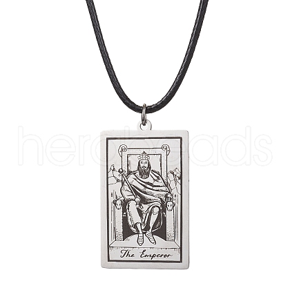 Tarot Card 201 Stainless Steel Pendant Necklaces NJEW-JN04496-04-1