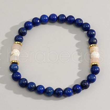 Bohemian Natural Lapis Lazuli Beads Stretch Bracelets FP0420-3-1