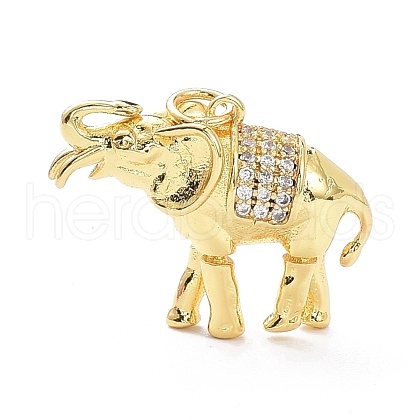 Brass Micro Pave Clear Cubic Zirconia Pendants ZIRC-L091-092G-1