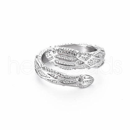 Snake Shape Rack Plating Alloy Cuff Rings RJEW-Q163-031B-RS-1