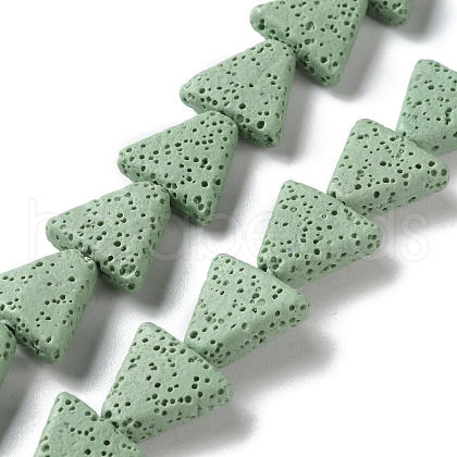 Triangle Dyed Natural Lava Rock Beads Strands G-O126-04A-06-1