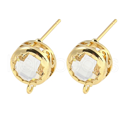 Bass Glass Stud Earring Findings KK-S387-01G-01-1