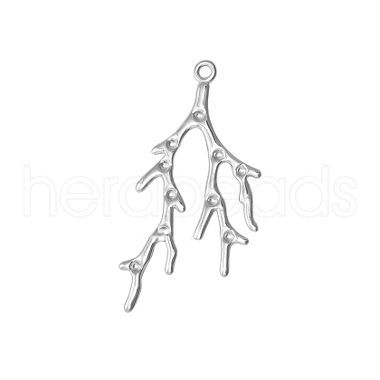 304 Stainless Steel Branch Pendant Rhinestone Settings PW-WGF5026-01-1