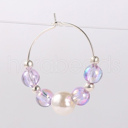 Transparent Acrylic Beads Wine Glass Charms AJEW-JO00019-01-1