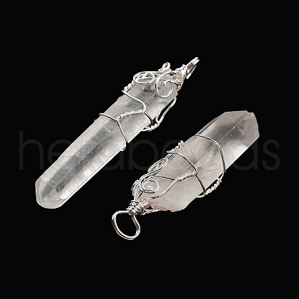 Natural Quartz Crystal Big Pointed Pendants G-P253-01S-01-1