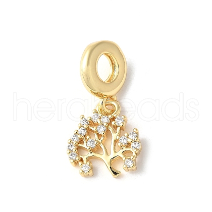 Brass Micro Pave Cubic Zirconia European Dangle Charms ZIRC-I071-22G-02-1