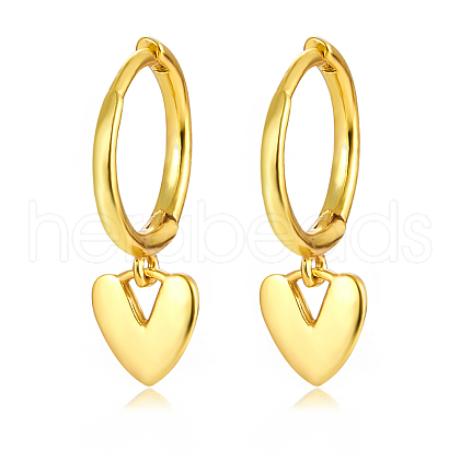 925 Sterling Silver Heart Hoop Earrings MG6658-3-1