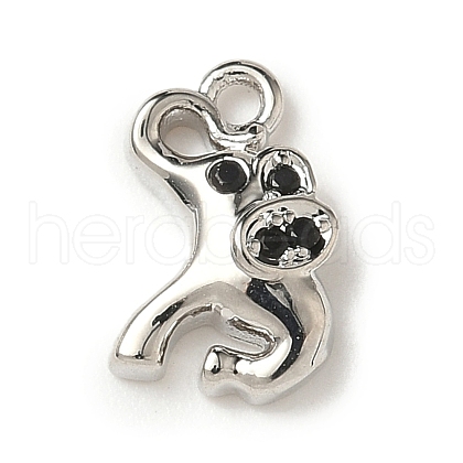 Brass Micro Pave Cubic Zirconia Charms KK-I276-42P-1