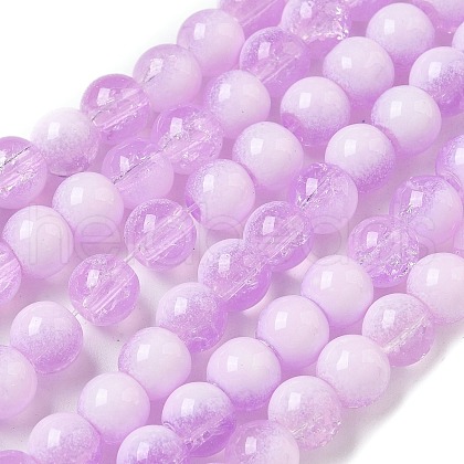 Crackle Glass Beads Strands X1-GLAA-U001-6mm-04-1