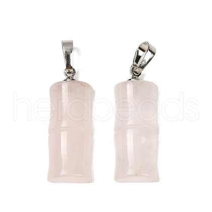 Natural Rose Quartz Pendants G-F795-E01-P-1