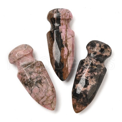Natural Rhodonite Craved Sword Model Ornament DJEW-C019-02G-1