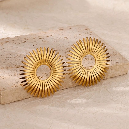 304 Stainless Steel Stud Earrings EJEW-A134-01G-1