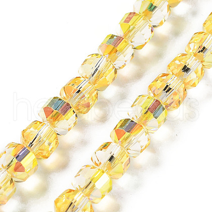 Electroplate Rondelle Glass Beads Strands EGLA-A036-09A-FP01-1