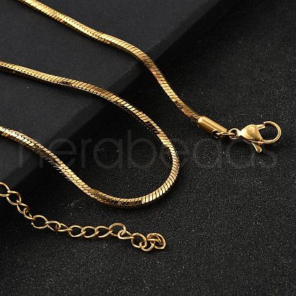 2MM 304 Stainless Steel Snake Chain Necklaces for Women Men STAS-V011-04D-G-1