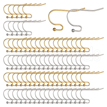 SUNNYCLUE 160Pcs 2 Style 316 Surgical Stainless Steel Earring Hooks STAS-SC0005-38-1