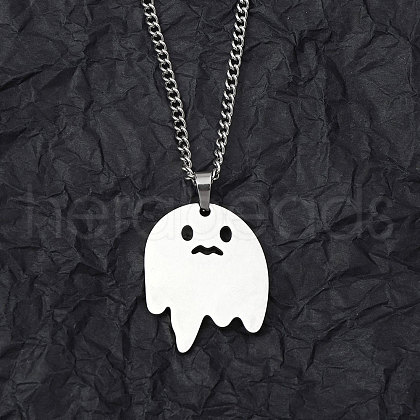 Non-Tarnish 201 Stainless Steel Pendant Necklaces for Man NJEW-Q336-02B-P-1