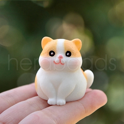 Cartoon Pattern Cat Resin Ornament PW-WG22480-04-1