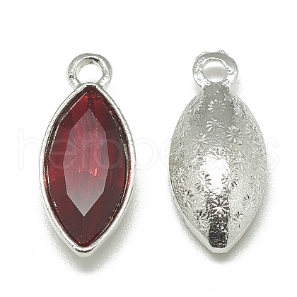 Alloy Glass Pendants PALLOY-T041-7x15mm-07-1