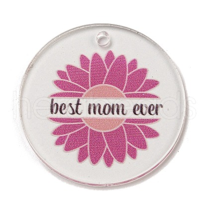 Mother's Day Opaque Acrylic Pendants BACR-C001-02H-1