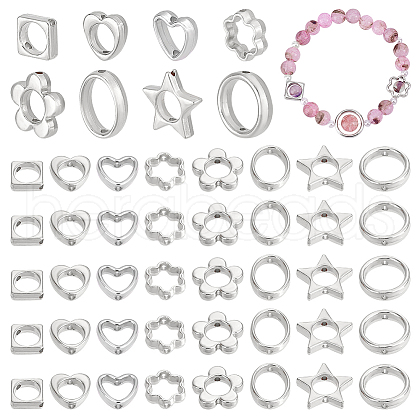   160Pcs 8 Styles 2-Hole CCB Plastic Beads Frame FIND-PH0020-76P-1