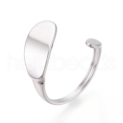 304 Stainless Steel Cuff Rings Components STAS-N113-05P-1