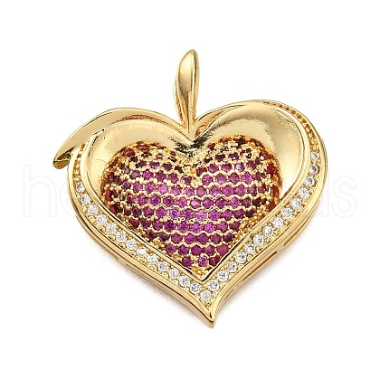 Brass Micro Pave Cubic Zirconia Pendants KK-K401-03G-01-1