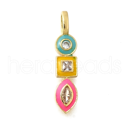 Brass Micro Pave Cubic Zirconia Pendants KK-A245-04G-1