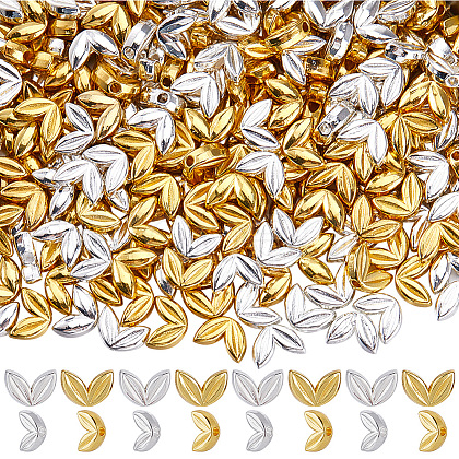 SOFPLATE 400Pcs 2 Colors Alloy Beads FIND-SP0002-37-1