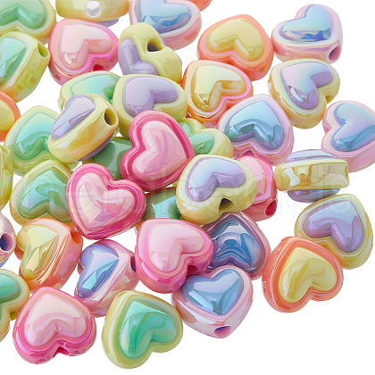 SUPERFINDINGS 60Pcs 5 Colors Opaque Acrylic Beads OACR-FH0001-058-1