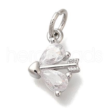 Rack Plating Brass Micro Pave Cubic Zirconia Pendants KK-I720-43P-1