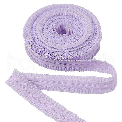 Polyester Ruffled Elastic Cord EW-WH0015-02F-1
