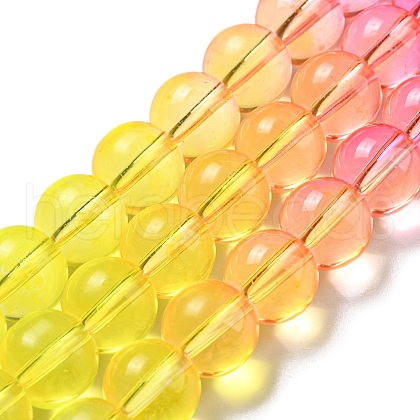 Dyed & Heated Synthetic Quartz Beads Strands G-P502-01C-05-1