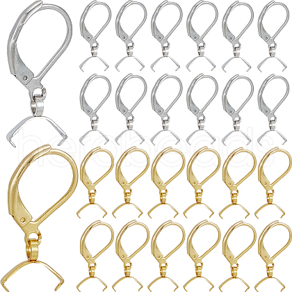 SOFPLATE 60Pcs 2 Colors 304 Stainless Steel Leverback Earring Findings STAS-SP0001-20-1