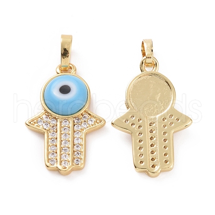 Brass Micro Pave Cubic Zirconia Pendants ZIRC-F136-02G-06-1