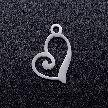 304 Stainless Steel Heart Charms A-STAS-Q201-JN320-1-1