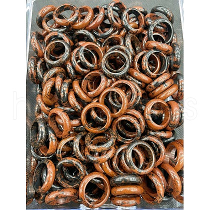 Natural Mahogany Obsidian Finger Rings WG8089A-07-1