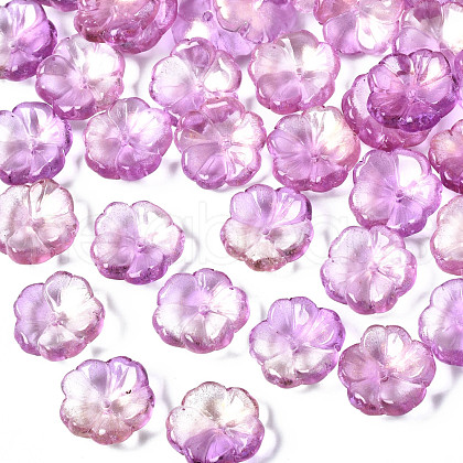 Transparent Spray Painted Glass Beads GLAA-Q089-003-G003-1