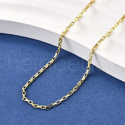 Brass Box Chain Necklaces NJEW-M108-41G-1