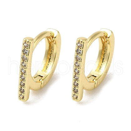 Rack Plating Brass Micro Pave Clear Cubic Zirconia Huggie Hoop Earrings for Women EJEW-C097-13G-02-1
