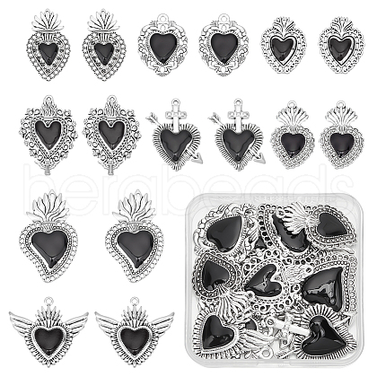 Unicraftale 16Pcs 8 Styles Alloy Pendants ENAM-UN0001-10-1