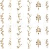 SUPERFINDINGS 24Pcs 6 Styles Brass Clear Cubic Zirconia Connector Charms KK-FH0004-47-1