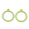 Spray Painted Alloy Open Back Bezel Pendants PALLOY-S131-02C-2