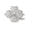 Brass Micro Pave Clear Cubic Zirconia Connector Charms KK-C086-04P-1