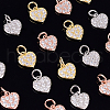  24Pcs 3 Colors Brass Micro Pave Clear Cubic Zirconia Charms KK-NB0001-41-3