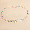Bohemian Natural Cowrie Charm Glass Seed Beaded Double Layered Waist Belly Stretch Chains for Women FS-WG5D6A5-07-1