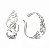 Brass Micro Pave Clear Cubic Zirconia Cuff Earrings EJEW-S201-203P-NF-3