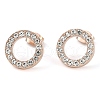 PVD Vacuum Plating 304 Stainless Steel Stud Earrings EJEW-C099-09RG-02-2