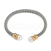 Ion Plating(IP) 304 Stainless Steel Cuff Bangles for Women STAS-M023-10GP-3